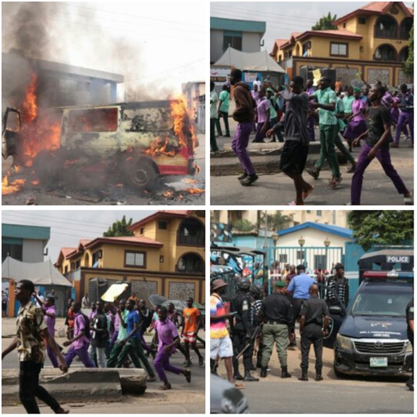 Ojodu Grammar School students on rampage
