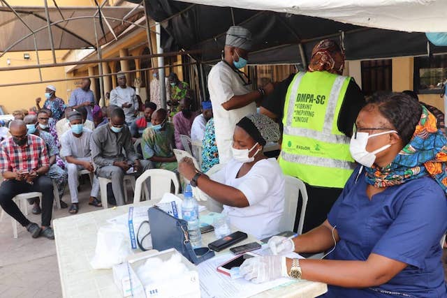 Lagos officials on a COVID-19 vaccination drive