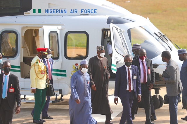 Buhari arrives State House, Abuja.