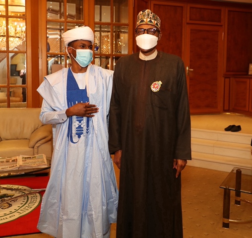 The president with his son, Yusuf at the State House