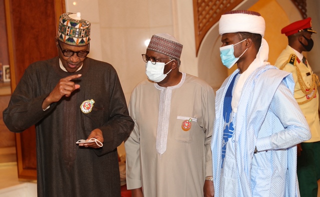 The president, Ibrahim Gambari and Yusuf at the State House