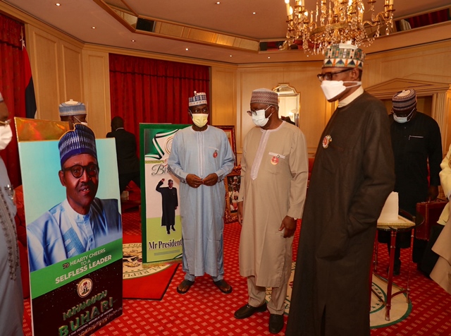 Buhari at the State House.