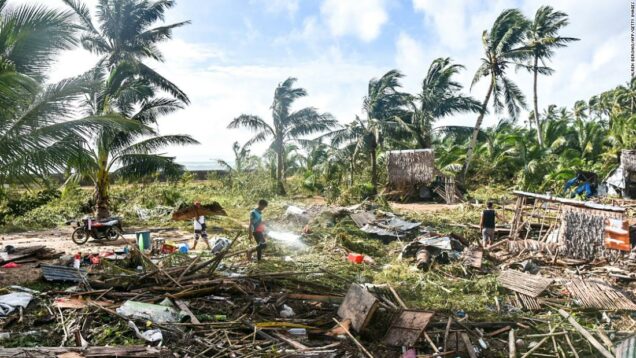 Scene of destruction caused by the typhoon in Philippines