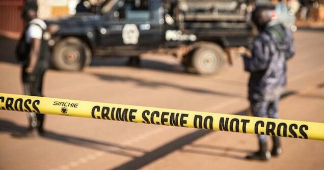 Police in Kampala after suicide bombing