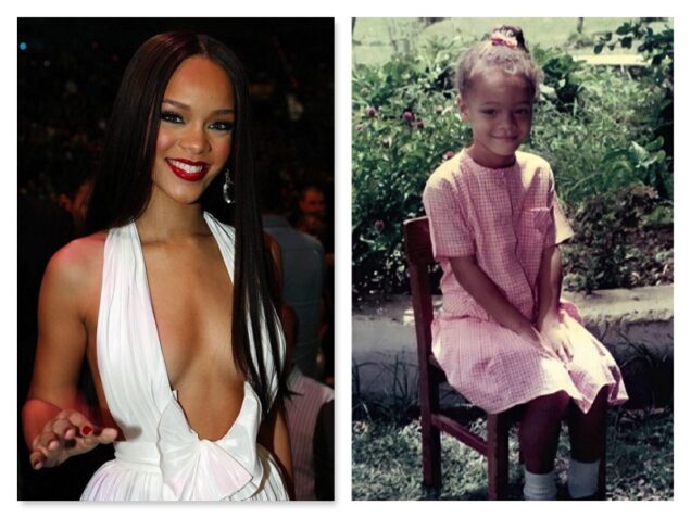 Rihanna at 18 and a preteen