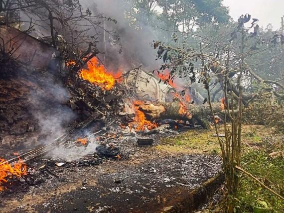 Scene of India’s Air Force helicopter crash