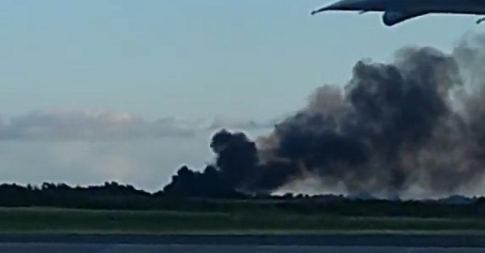 Scene of the plane crash in Santa Domingo