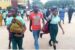 Ojodu Grammar School students leaving the school after it was shutdown by the government