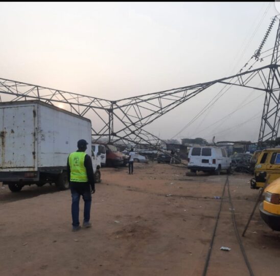 the collapsed 33KV towers in  Alimoso LGA