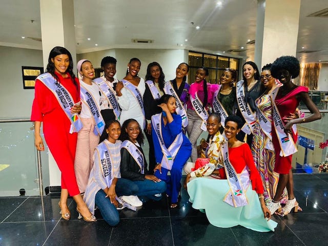 Some of the contestants of Miss University Africa pageant