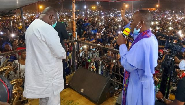 Ugwuanyi and Mbaka at Adoration Crusade