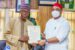 Uzodimma receives Kingsley Mbadiwe University certificate from NUC secretary Rasheed
