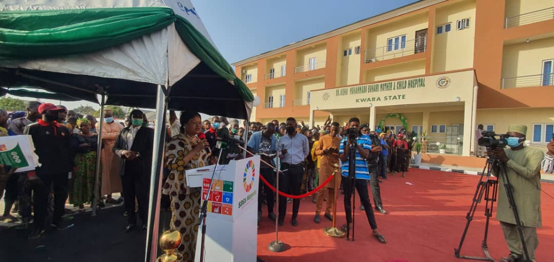 Princess Orelope-Adefulire speaking during the commissioning of Mother & Child Centre in Kwara