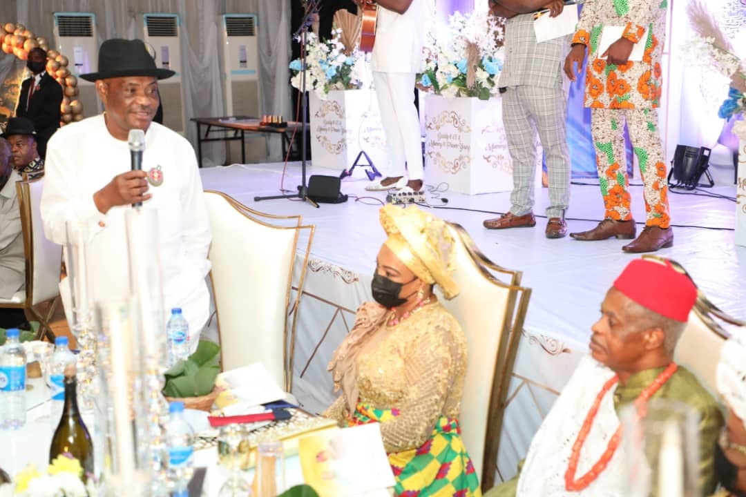 Rivers State Governor, Nyesom Wike eulogising the contributions of Emmauel C. Ukala, a Senior Advocate of Nigeria (SAN) to the legal profession in the country at the birthday celebration