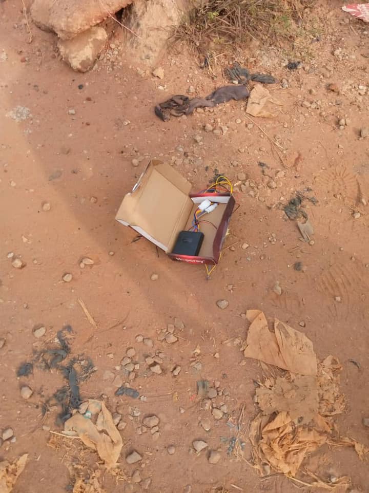 One of the IPOB/ESN bombs uncovered by Nigerian troops in Imo
