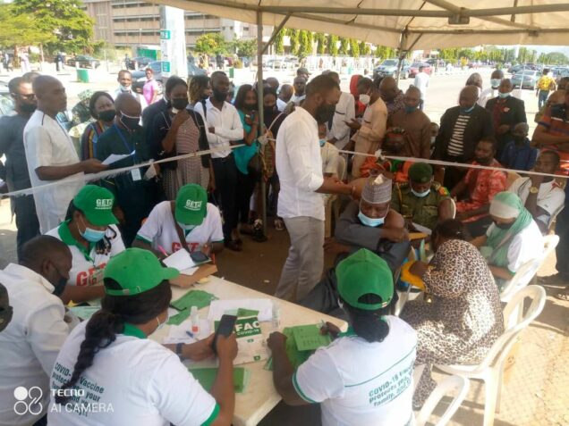 COVID-19 vaccination on going at the Federal Secretariat, Abuja