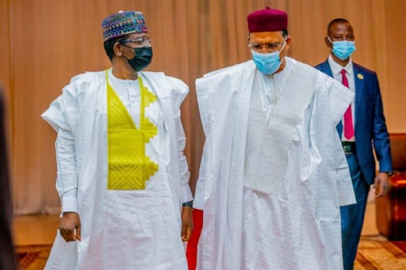 Gov. Bello Matawalle of Zamfara State and President Mohamed Bazoun of the Republic of Niger