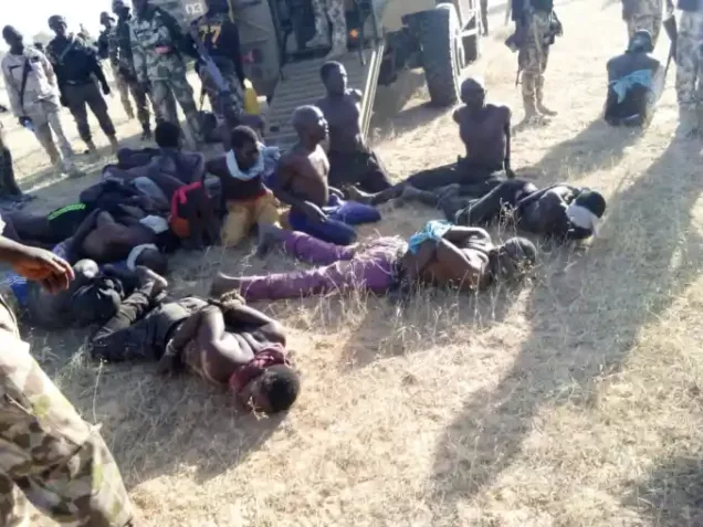 Suspected terrorists arrested by Multinational Joint Task Force (MNJTF) troops during OP Sharan Fage