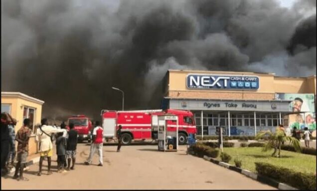 scene of the fire incident in Abuja