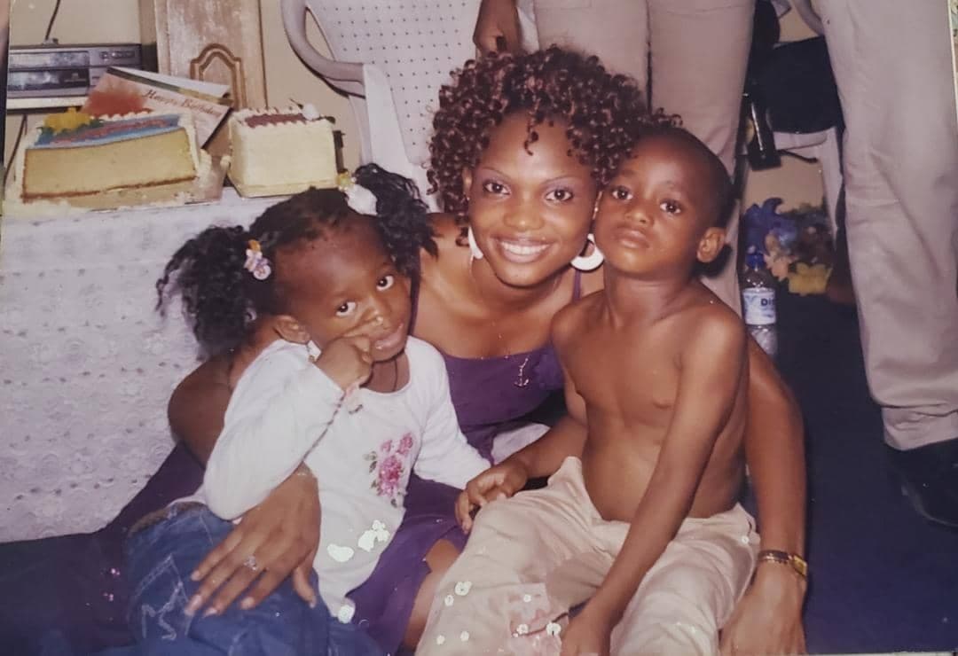 Iyabo Ojo and her children, Priscilla and Festus (Before)