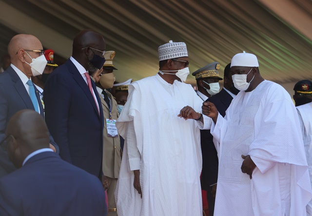 Buhari with Barrow at the inauguration