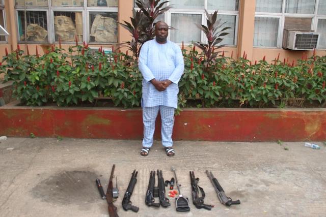 Bolarinwa and his weapons and swagger stick