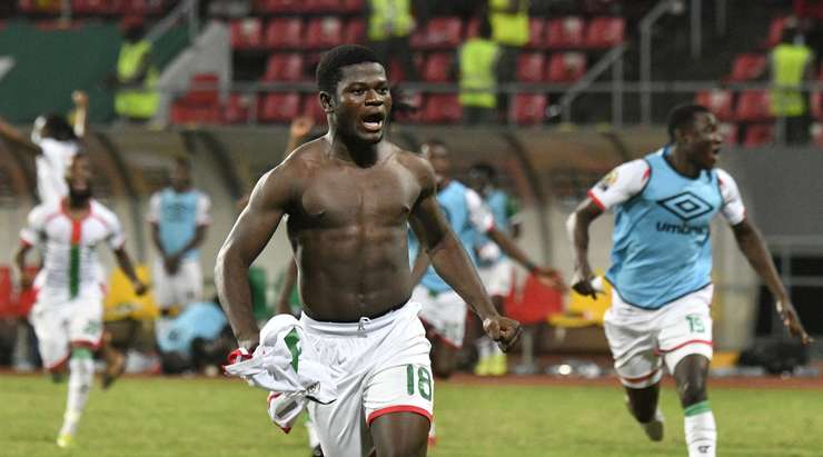 Burkina Faso celebrate their win