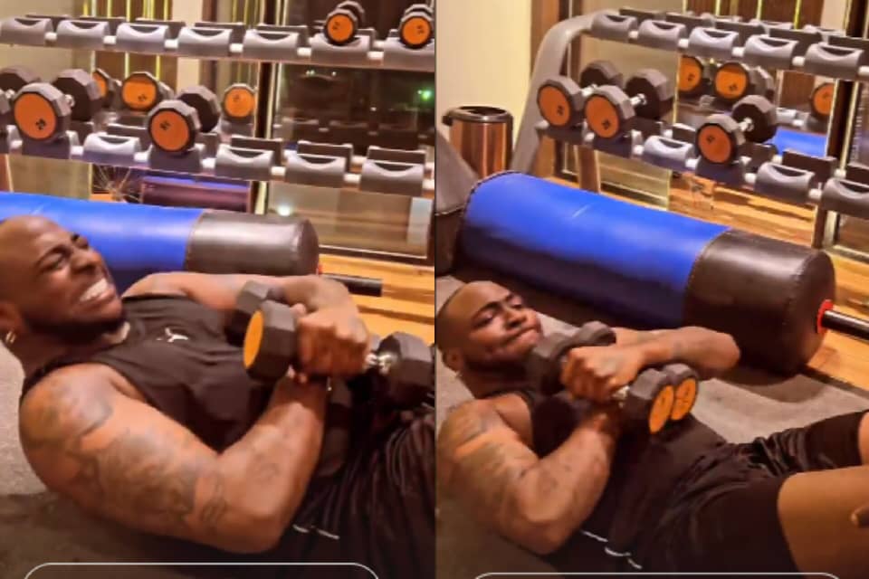 Davido in the gym