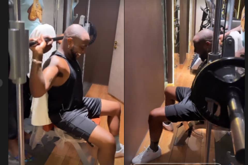 Davido in the gym