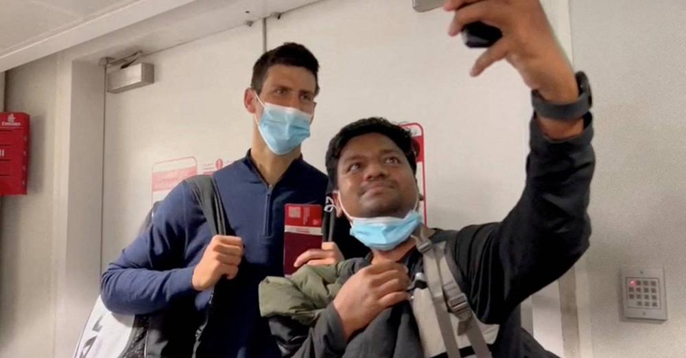 Djokovic on arrival in Dubai