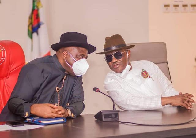 Governor Nyesom Wike blames his counterpart Douye Diri, for demolition of the property owned by Bayelsa in Port Harcourt, Rivers State.