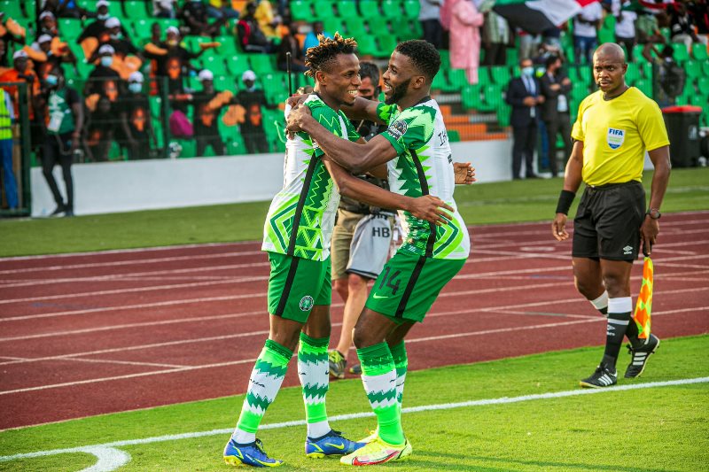 Eagles players celebrate their victory against Sudan