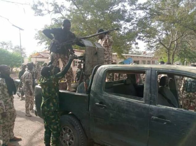 Gun truck seized by Nigerian troops from BHT/ISWAP terrorists by troops in Borno