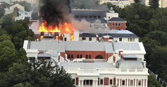 Fire in South African parliament