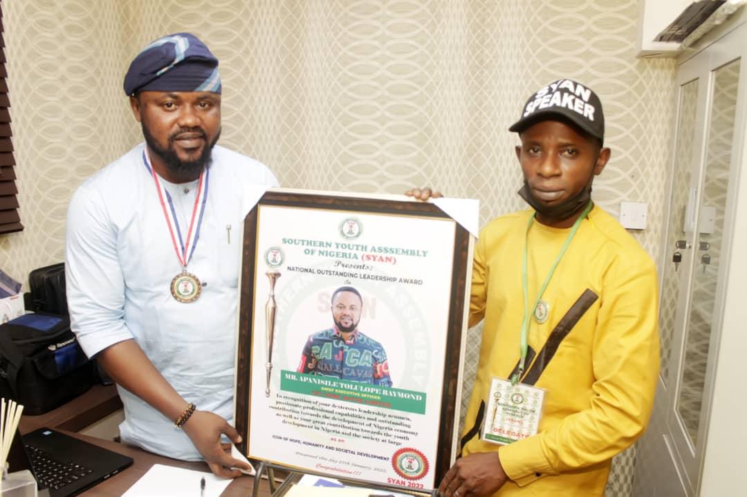SYAN honours Apanisile Tolulope for supporting youth empowerment