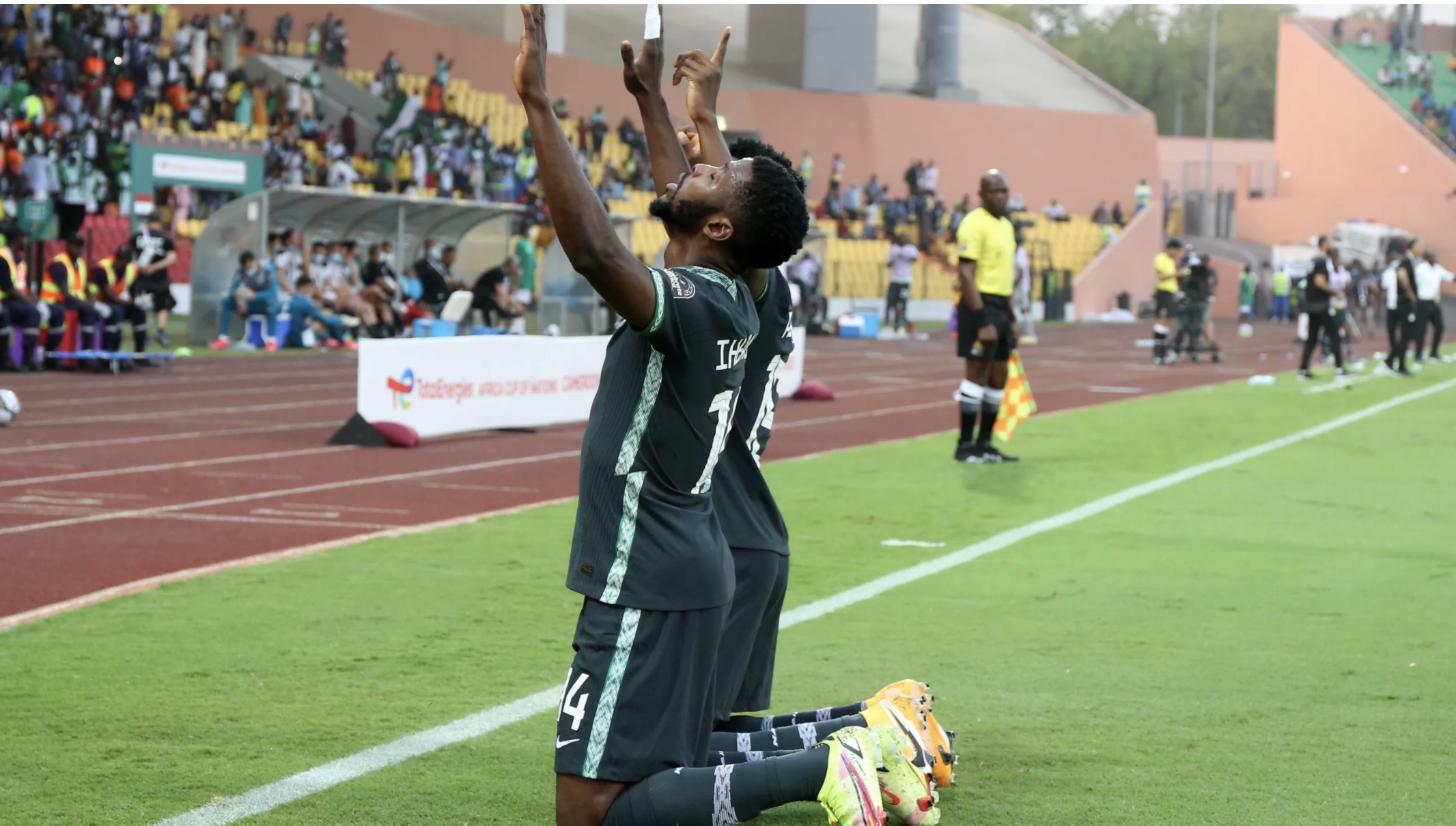 Iheanacho thanks God after scoring against Egypt