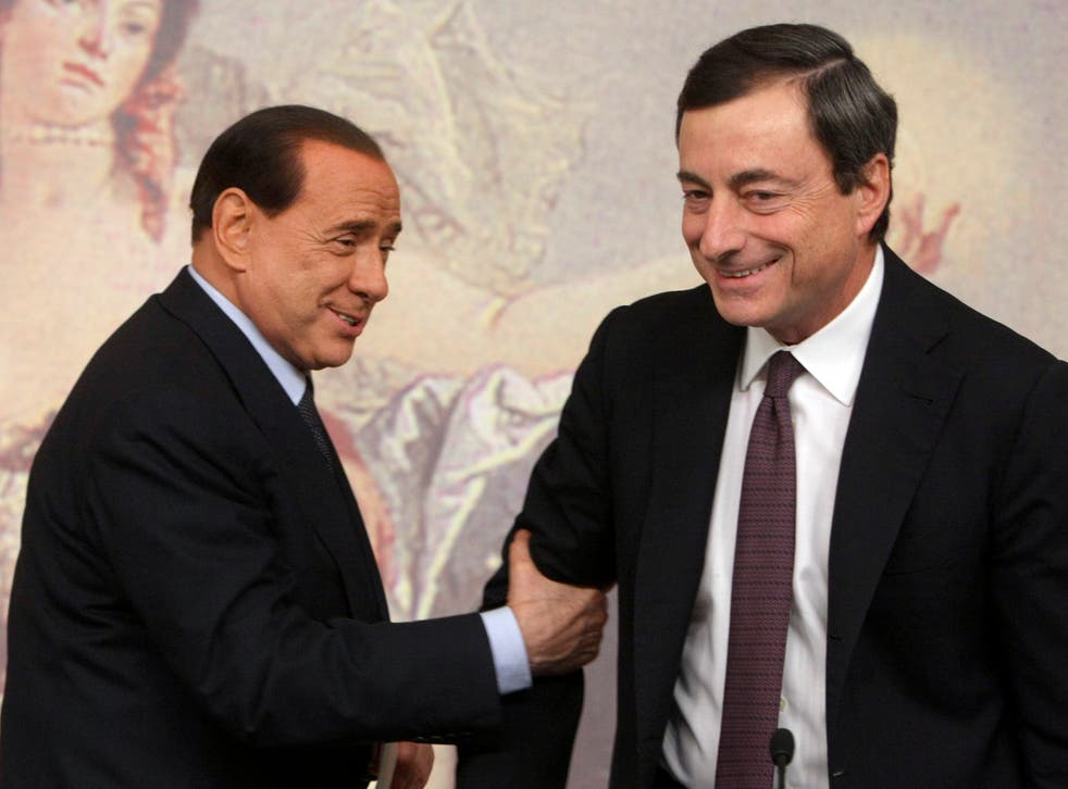 Premier Mario Draghi and ex-Premier Silvio Berlusconi