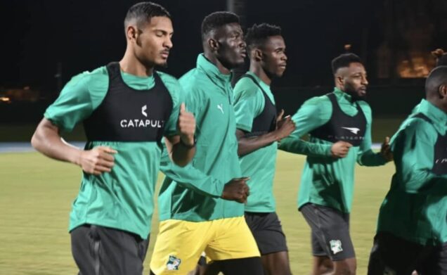 Ivorian players during a training session