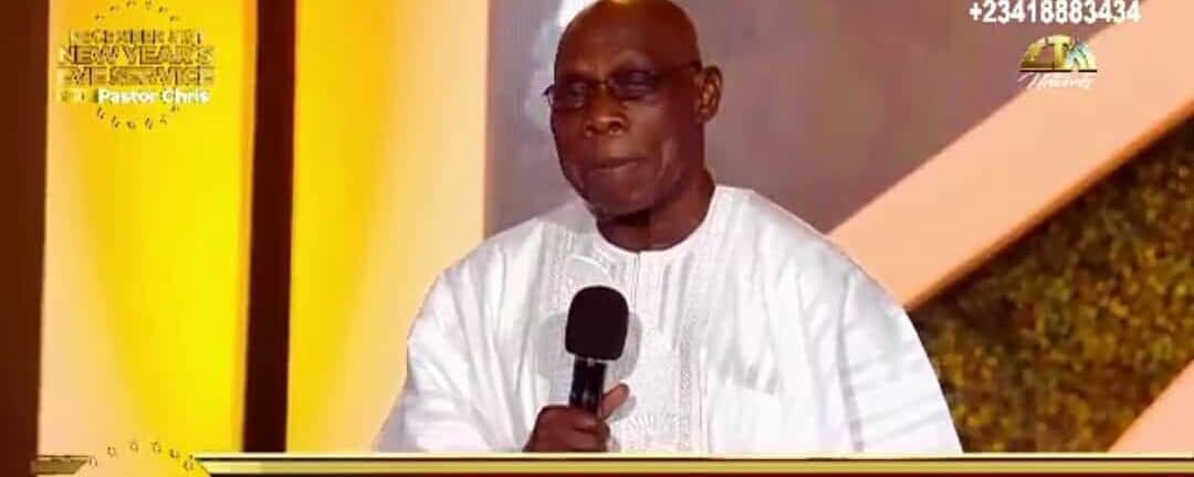 Obasanjo speaking at the event