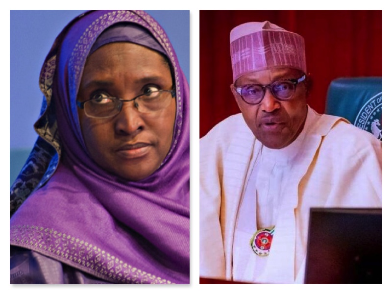 Minister of Finance Zainab Ahmed and President Buhari