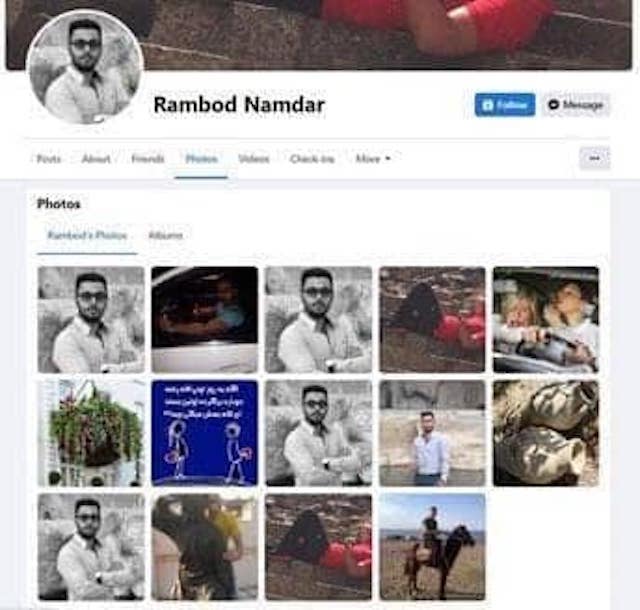 Namdar's Facebook account now deleted