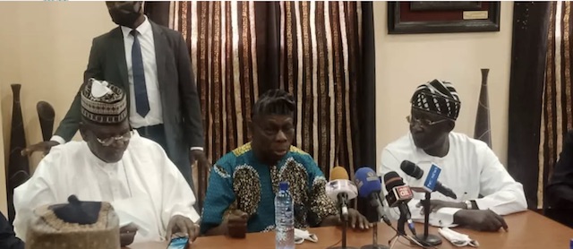 Obasanjo with Ayu, right and Sule Lamido, left