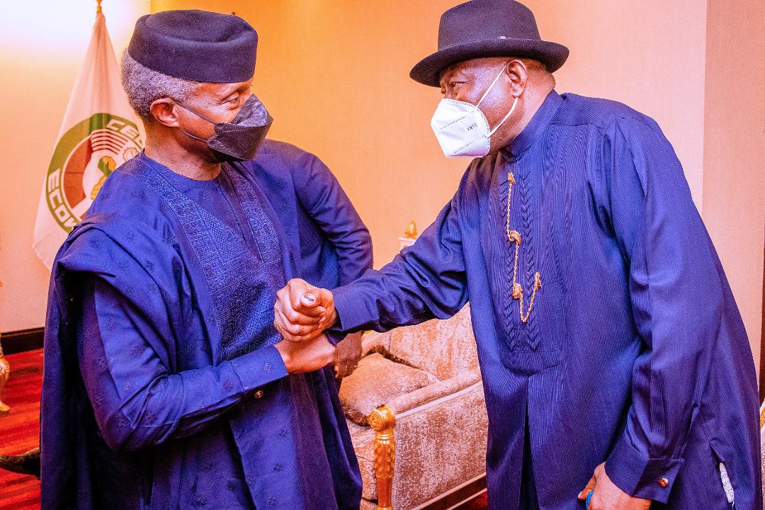 Osinbajo with ECOWAS special envoy, President Goodluck Jonathan