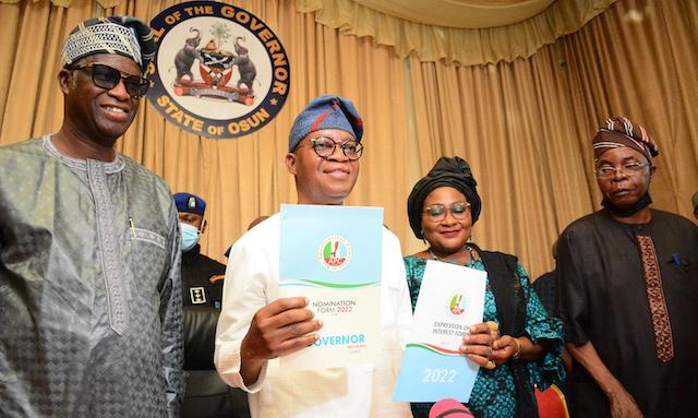 Oyetola with nomination forms for second term