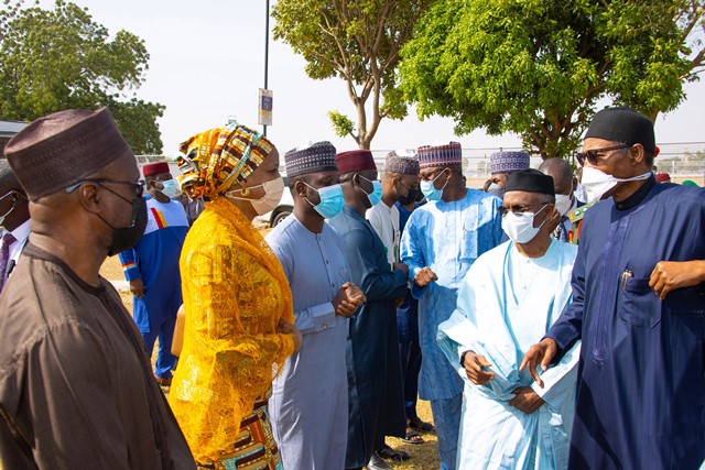 Buhari while departing Kaduna for Abuja