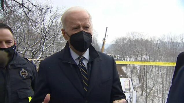President Biden at scene of Pittsburgh collapsed bridge