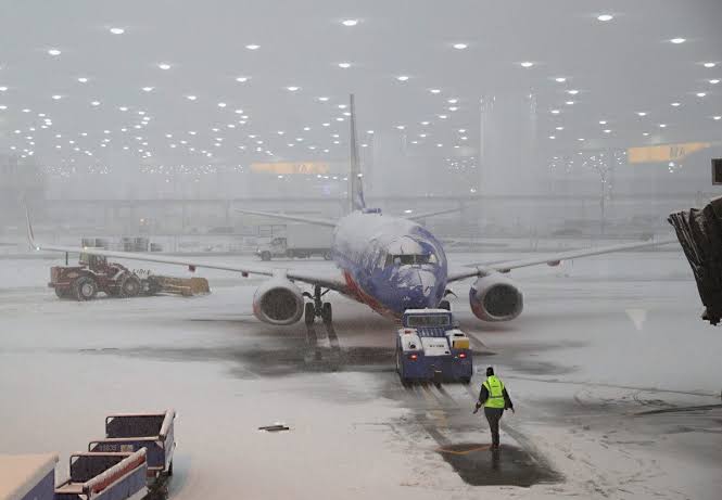 FILE PHOTO: snow drenched Japanese airport