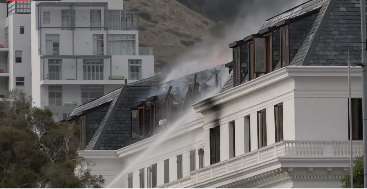 South Africa's Parliament on fire