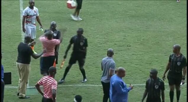 Sunday Etefia approached the referee and slapped him