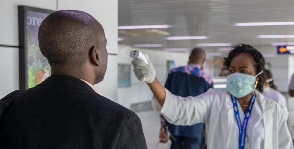 Testing for COVID-19 at the airport in Lagos